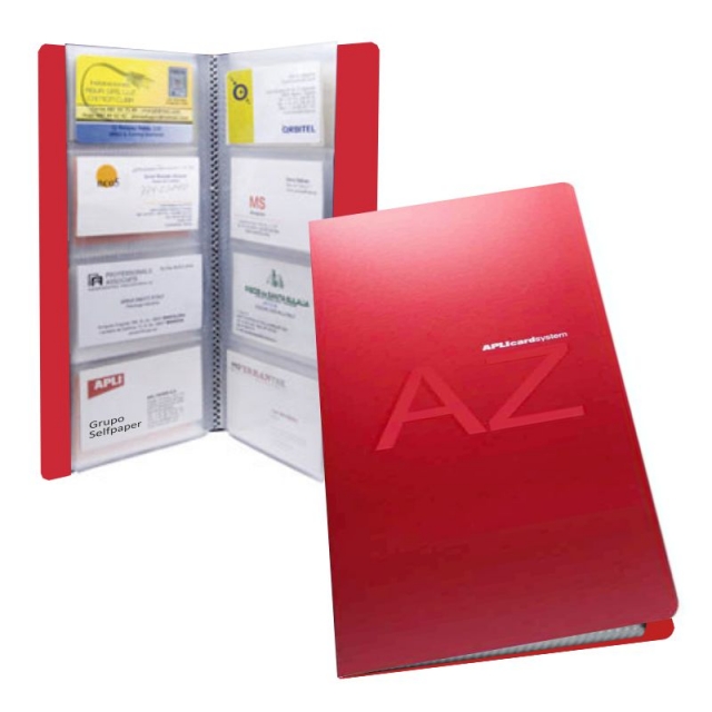 Tarjetero Apli capacidad 160 Tarjetas de visita Rojo