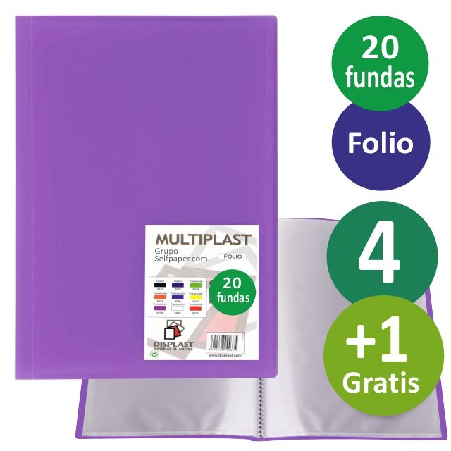 Comprar Carpeta 20 fundas folio, color violeta lila frost