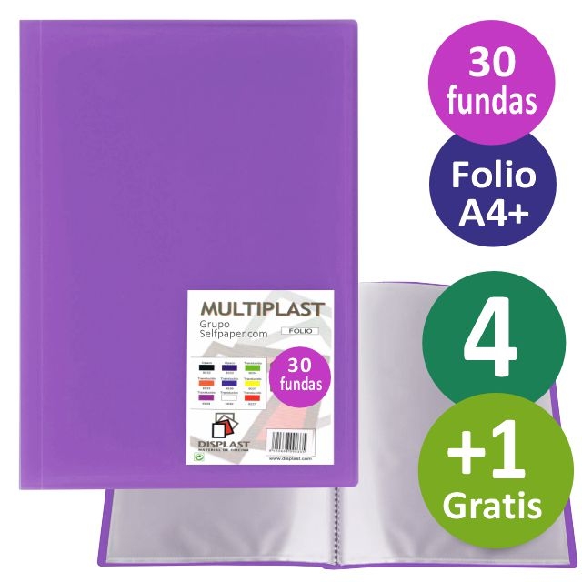 Comprar Carpeta 30 fundas plástico, folio. violeta, lila frost