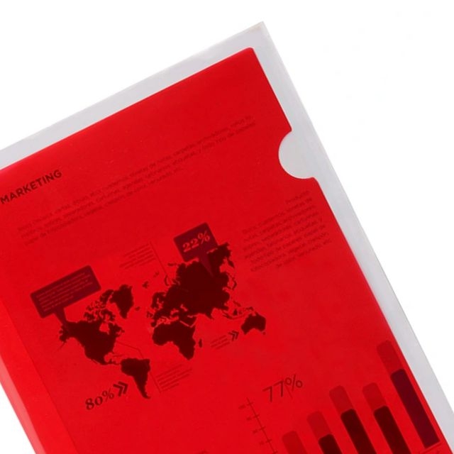carpeta funda en l dosier unero rojo traslucido