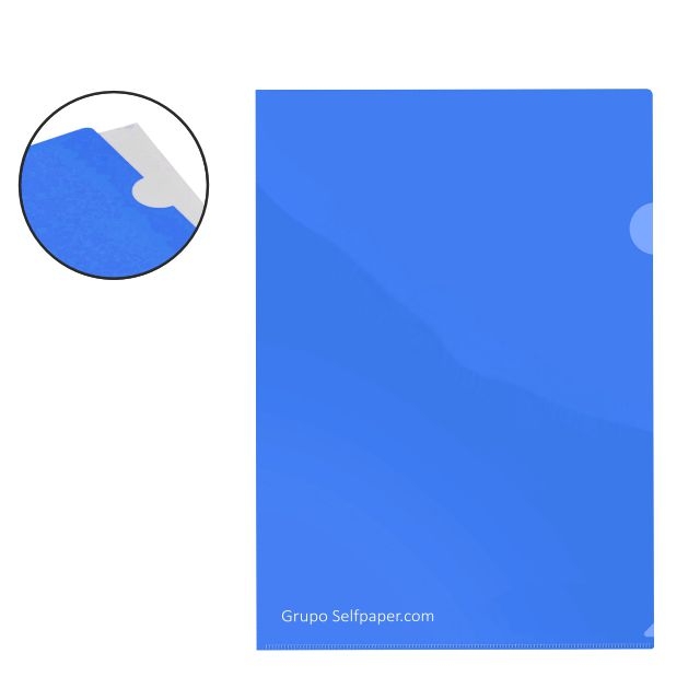 Comprar Dossier uñero, Funda en L, color azul traslúcido