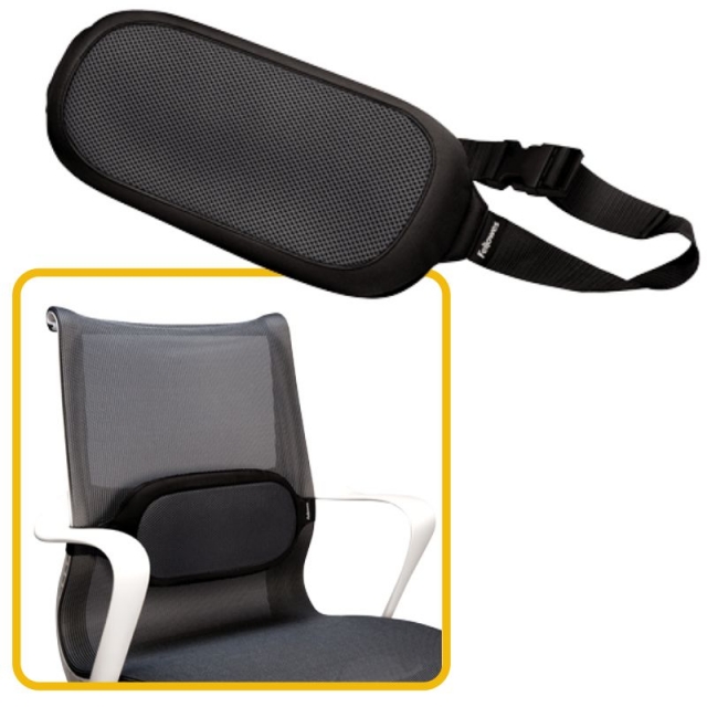 Comprar Cojin silla de oficina, lumbar, Fellowes I-Spire Negro