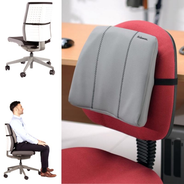 respaldo lumbar silla oficina cojn fellowes sliml