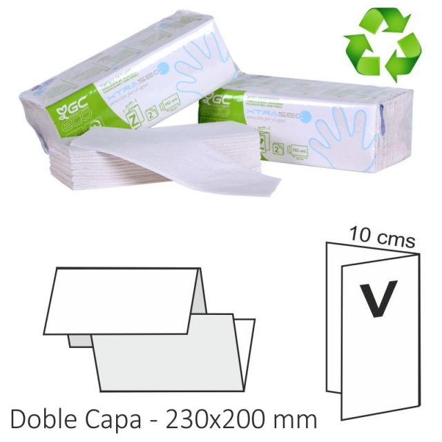Comprar Toallas de papel engarzadas, plegadas V / C, papel reciclado