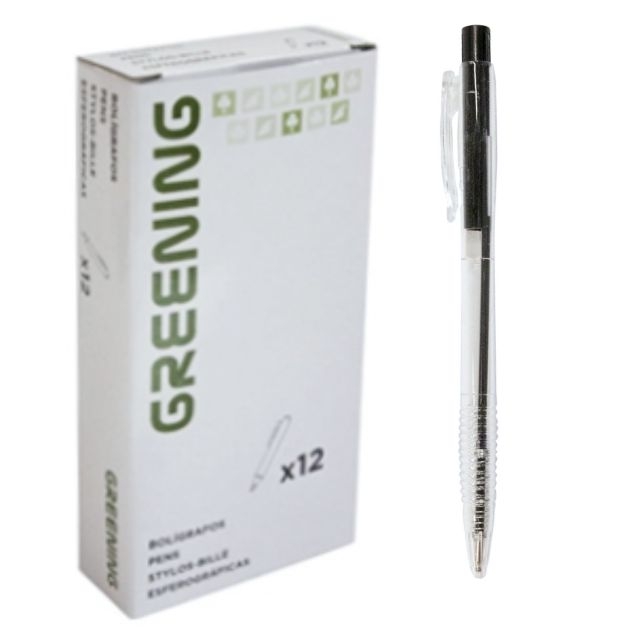 boligrafo greening negro click retractil barato