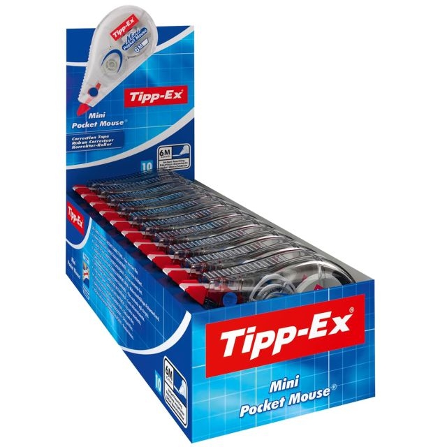 caja correctores cinta tippex mini pocket mouse