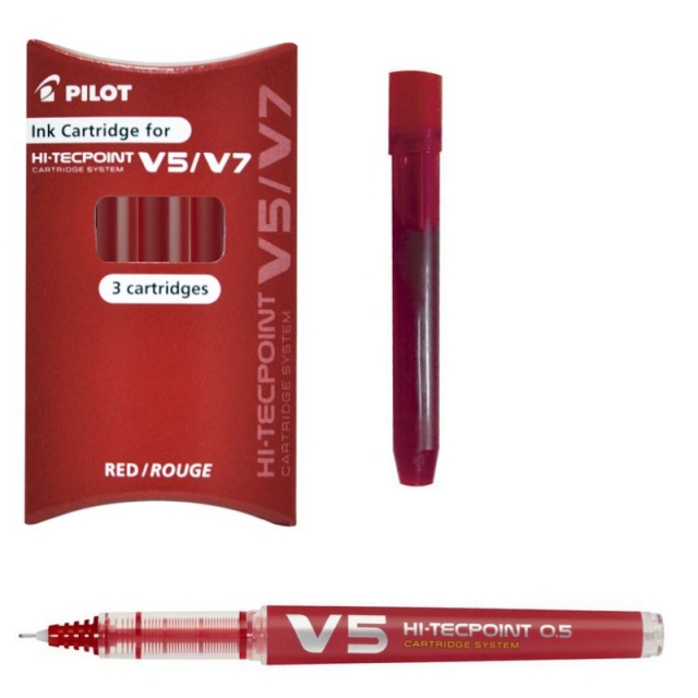 Comprar Cartuchos recambio Pilot V5 Rojo B/3 recargas