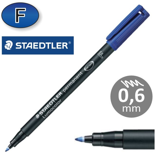 Comprar Rotulador permanente Staedtler Lumocolor F azul, punta fina