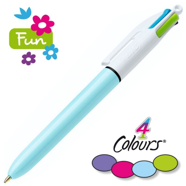 Bolsa 4 boligrafos Bic cristal colores — nauticamilanonline