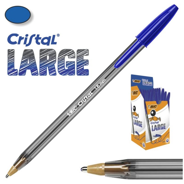 Comprar Bic Cristal Large, punta gruesa ancha, 1,6 mm, azul
