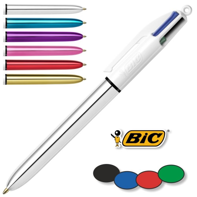 boligrafo bic 4 colores plata metalizado