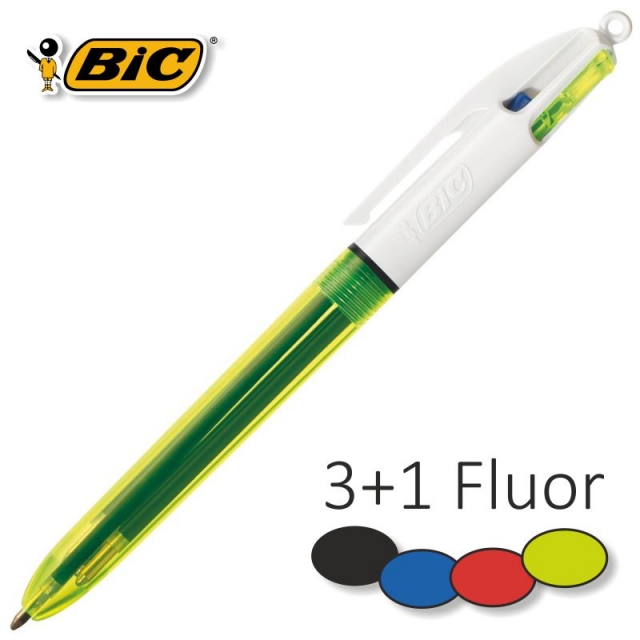 boligrafo bic 4 cuatro colores fluor amarillo