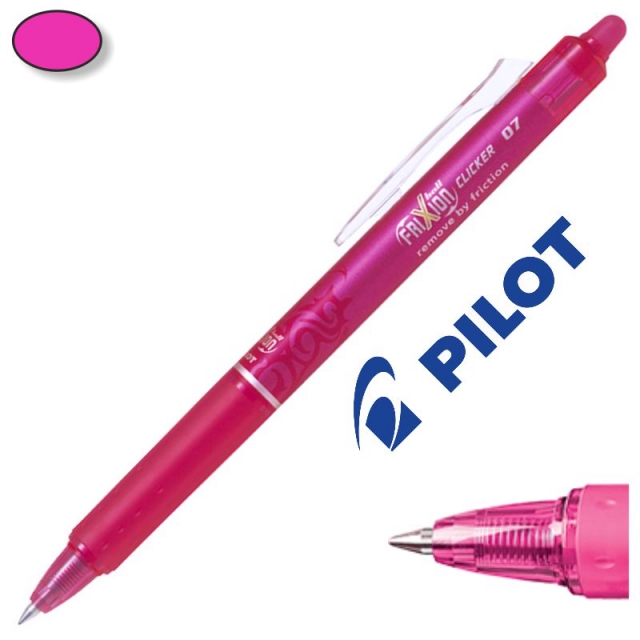 boligrafo borrable pilot frixion clicker rosa