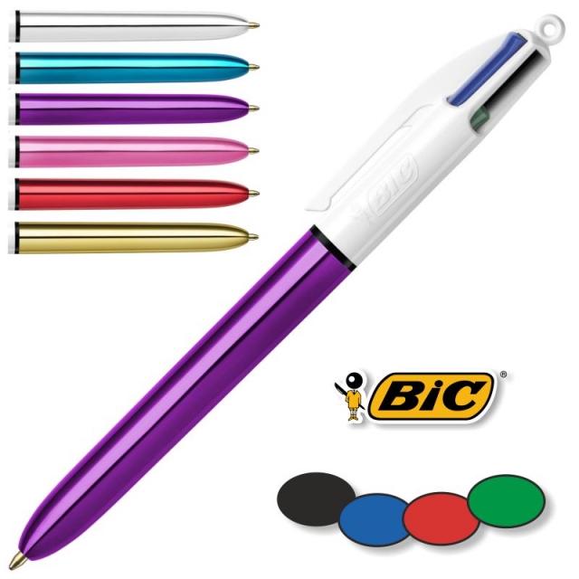 BOLIGRAFO BIC 4 COLORES SHINE AST