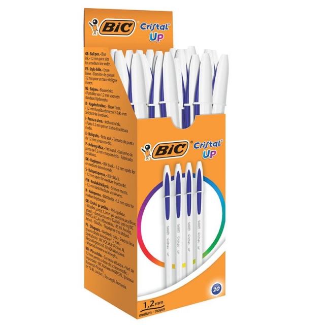 caja boligrafos bic cristal up azul 949879