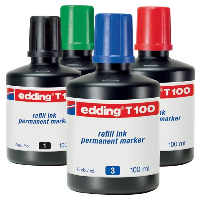 edding t100 frasco tinta permanente rellenado