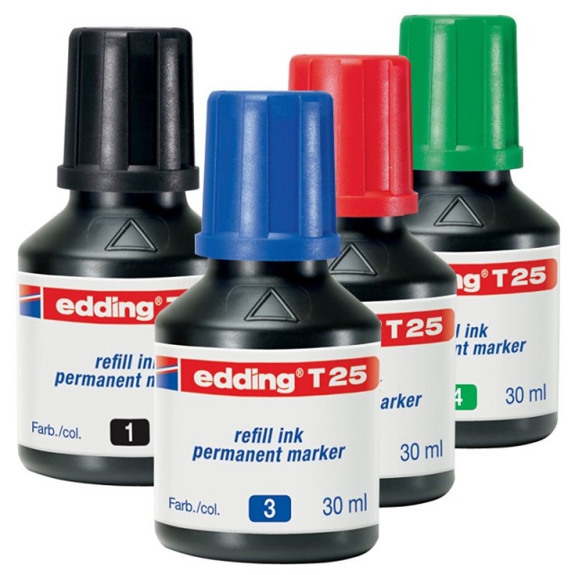 edding t25 frasco tinta permanente 30ml rellenado