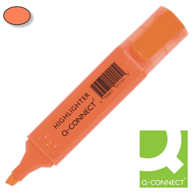 Rotulador q-connect fluorescente pastel amarillo punta biselada