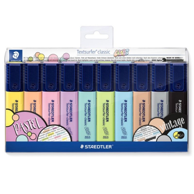 Comprar Fluorescentes Staedtler Pastel y Vintage pack 10 colores