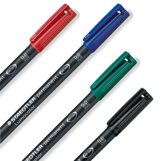 Staedtler Lumograph - Rotulador de borrado en húmedo no permanente, punta  extrafina, marcadores de colores de bajo olor, paquete de 6 colores