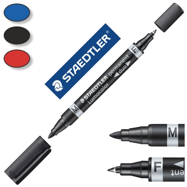 marcador permanente staedtler duo 2 puntas 348