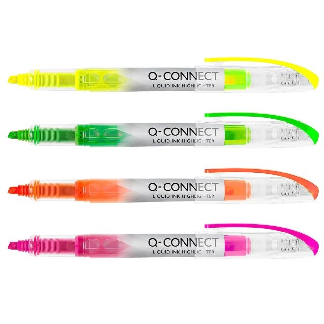 Rotulador Q-Connect Fluorescente Neon Punta Biselada Estuche De Sobremesa 8  Colores Surtidos — Firpack