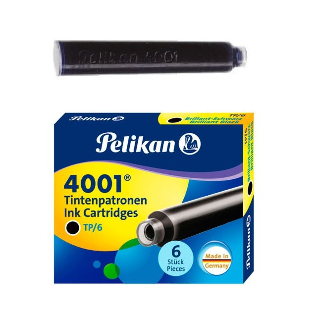 pelikan 301218 cartuchos pluma negro brillante