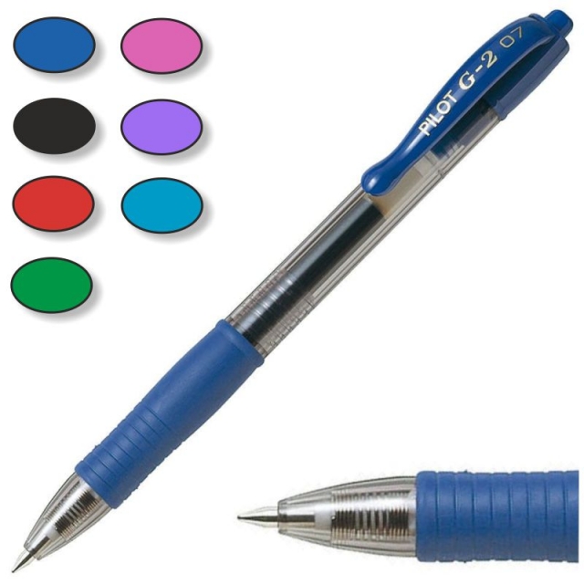 Pilot G-2 Caja 12 Bolígrafos Tinta de Gel Retráctil Azules