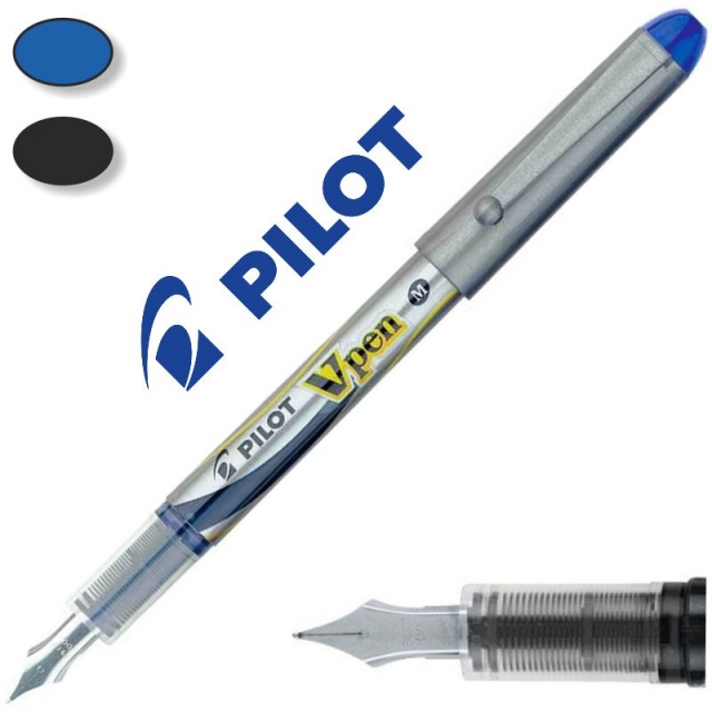 pluma estilografica pilot vpen silver desechable