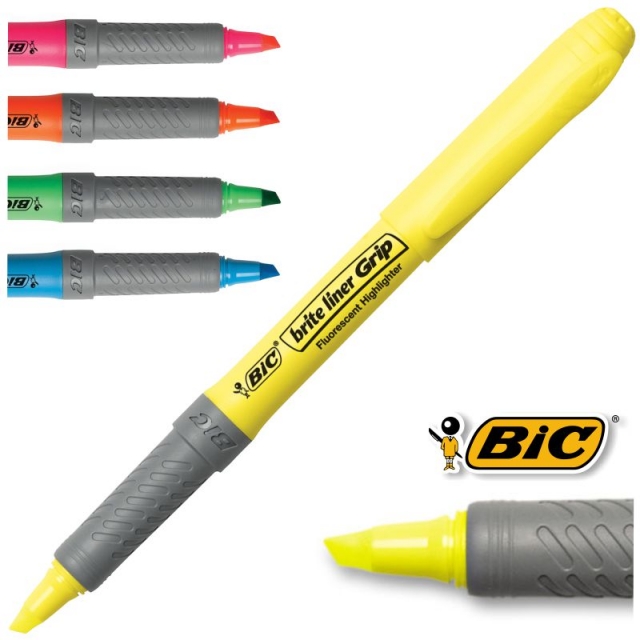 bic brite liner grip marking highlighter