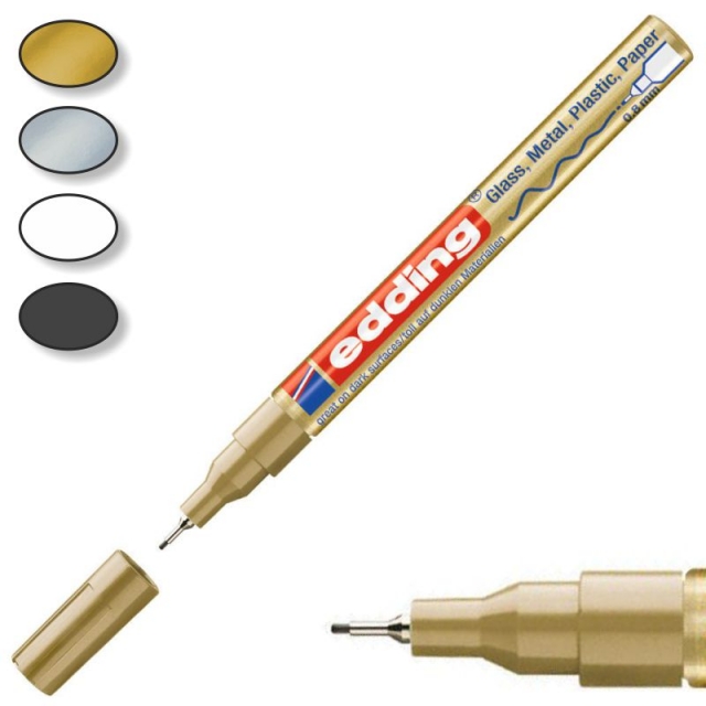 Comprar Rotulador permanente Edding 780 metal oro plata blanco
