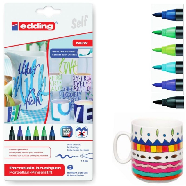 rotuladores porcelana edding 4200 6 colores frios