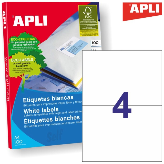 caja de etiquetas apli 105x148mm 01280 100 hojas