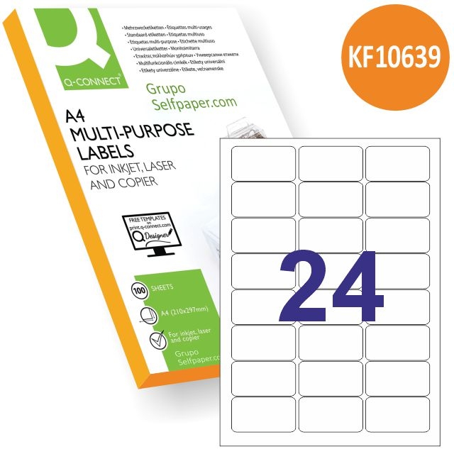 Comprar Etiquetas inmpresora 24x por hoja, 66x33,9 mm económicas