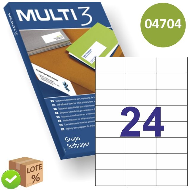 Comprar Etiquetas Multi3 04704 70x37mm C/100 corresp. Apli 01273