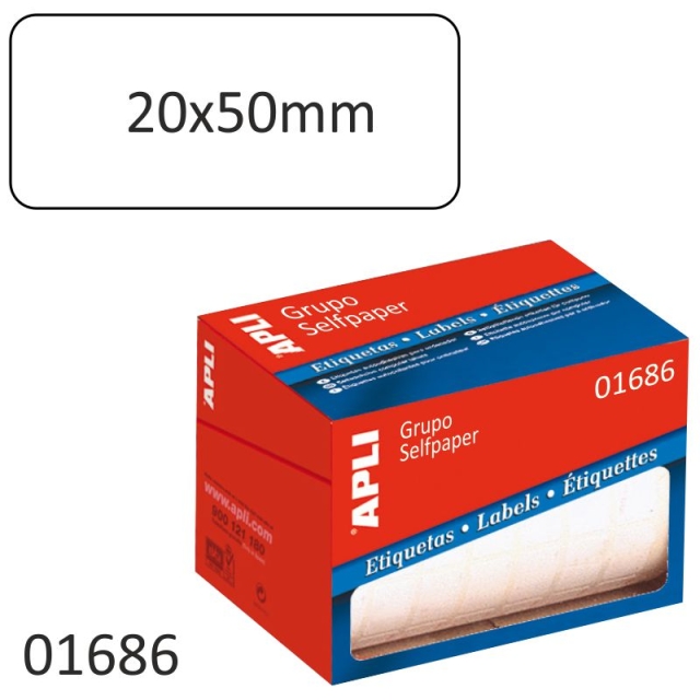 Comprar Etiquetas Rollo Apli 01686 - 20x50 mm 1500 Uds.