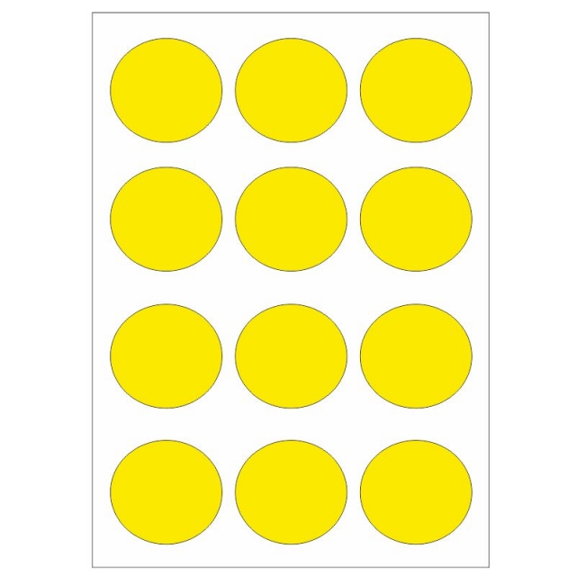 hoja circulos apli 02866 amarillo fluorescente