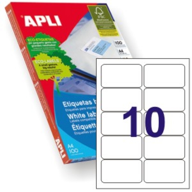 Comprar Apli 2411 Etiquetas adhesivas 99.1x57 10x impresora Din a4