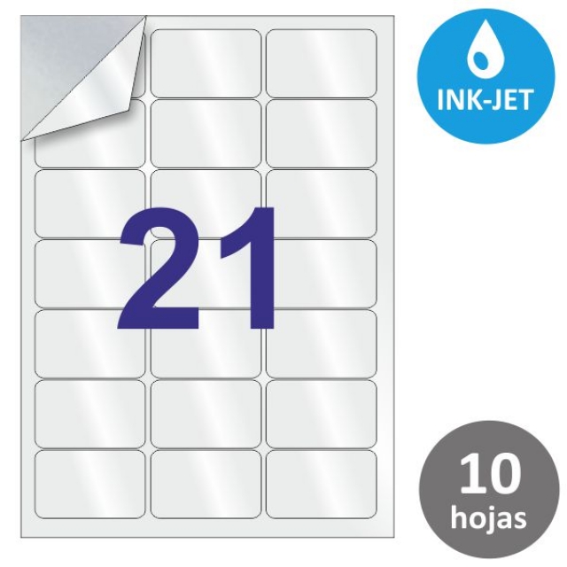 apli 10967 etiquetas transparentes inkjet 21x