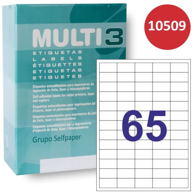 Comprar Etiquetas impresora Multi3 10509, 38,x21,2mm, 65 x 500 hjs