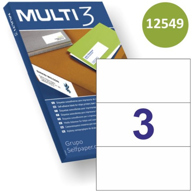 Comprar Etiquetas Impresora Multi3, 3 por hoja, 210 x 99 mm, C/100h