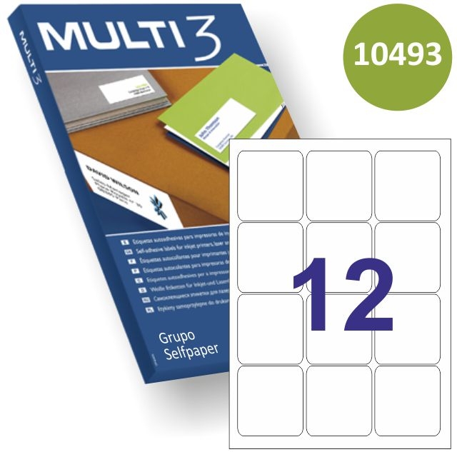 Comprar Etiquetas adhesivas Multi3 10493 12x 63.5x72mm economicas