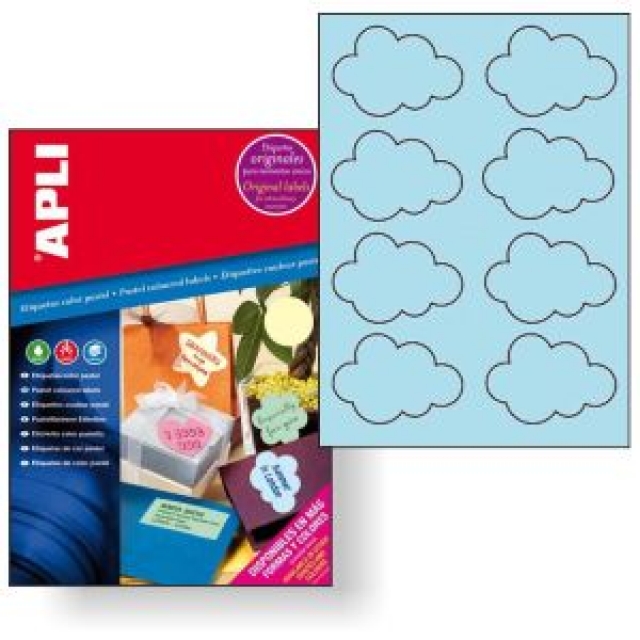 Comprar Etiquetas Apli impresora para precios forma de nubes azules