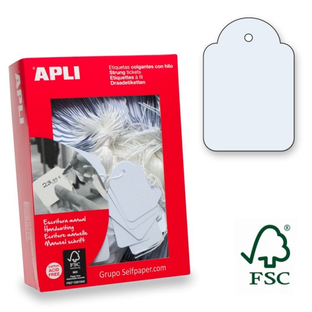 Comprar Etiquetas Colgantes Apli 391 28x43mm cartulina blanca C/500