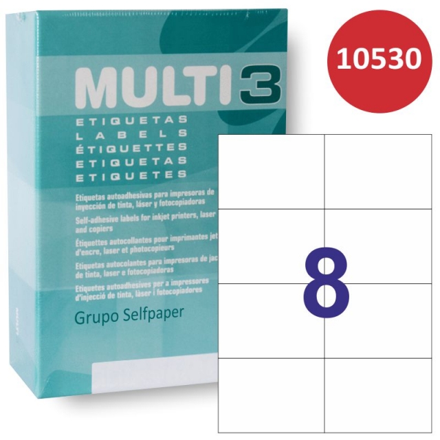 Comprar Etiquetas impresora 500 hojas Multi3 8x 105x74mm