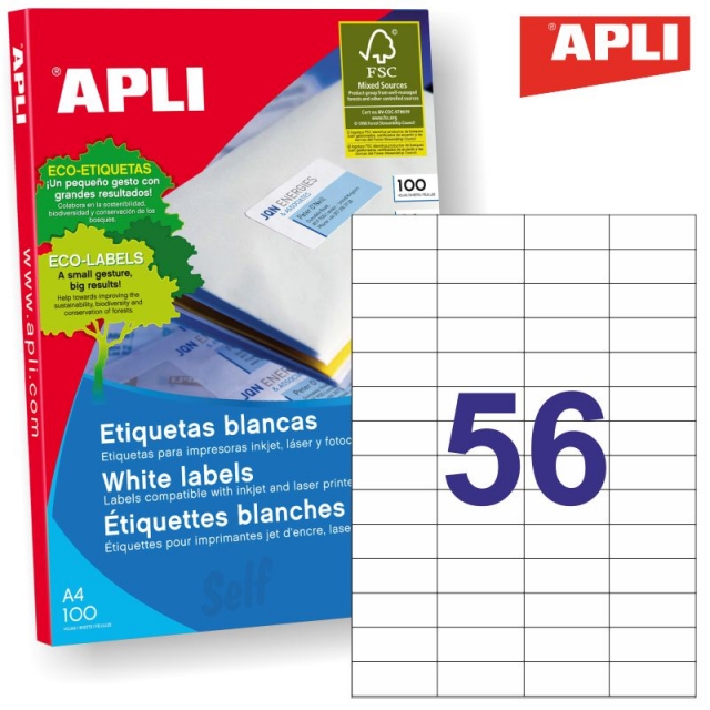 etiquetas impresora din a4 apli 01284