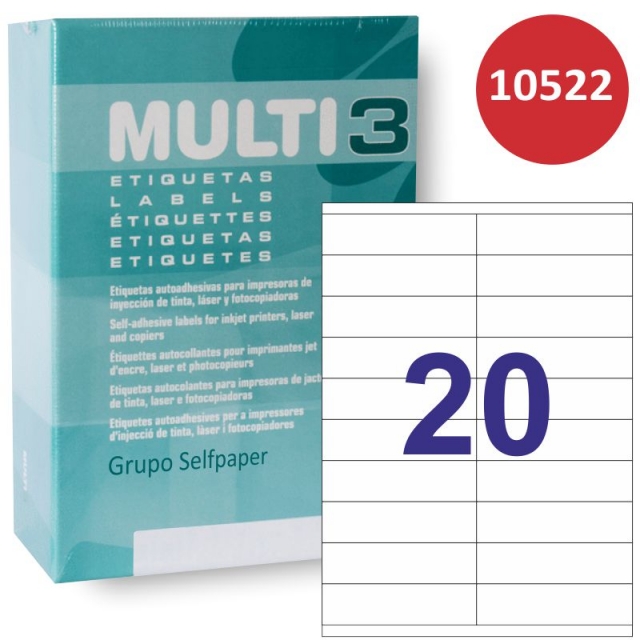 Comprar Etiquetas Impresora Multi3 105x29mm 20x hoja,Cor. Apli 10562