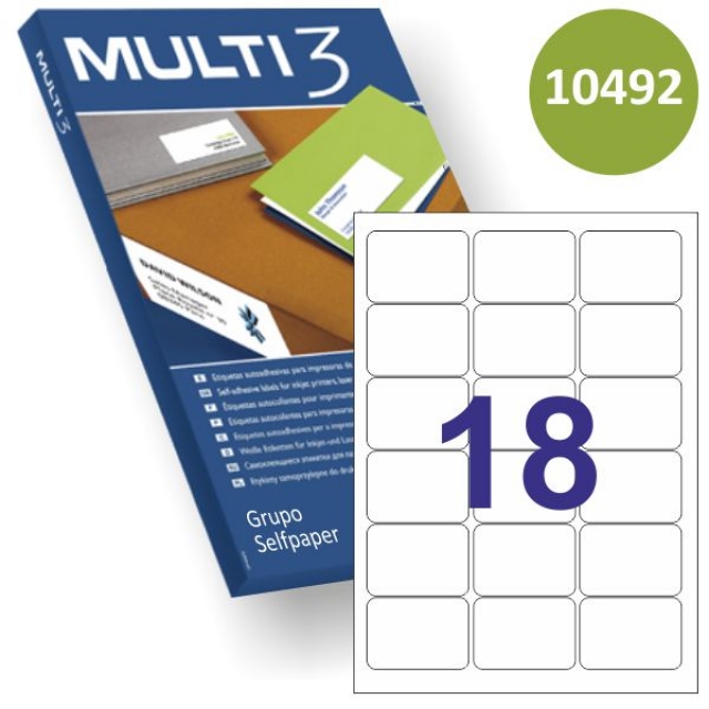 Comprar Etiquetas impresora Multi3 63.5x46.6 mm 18x,corr. Apli 02415
