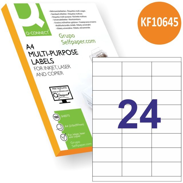 Comprar Etiquetas impresora Q-Connect 70x35 24X corresp. Apli 01272