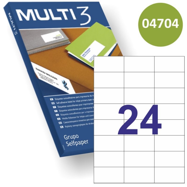 Comprar Etiquetas Multi3 04704 70x37mm C/100 corresp. Apli 01273